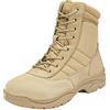 NORTIV 8 Stivali da Lavoro Tattici Militari da Uomo Stivali da Combattimento da Moto in Pelle con Cerniera Laterale,Size 44W,Nero,Trooper-W