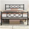 Yaheetech Struttura Letto Singolo Metallo per Materasso 90 x 200 cm Nero