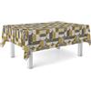 ECOMMERC3 | Tovaglia in tela cerata rettangolare dimensioni 240 x 140 cm - stile, durata e facile pulizia per il tuo tavolo - Tovaglia in tela cerata antimacchia e impermeabile - MENO GIALLO