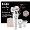 Braun Silk Epil 9 Flex Epilatore Elettrico Donna, Rasoio Elettrico Donna, Con Testina Flessibile a 360° Per Epilazione Semplice, Wet & Dry, Pelle Liscia a Lungo, Idea Regalo, 9-060 3D, Bianco/Rosa