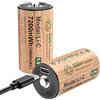 AKTTKA Batterie C Ricaricabili 1,5V 7200mWh, Pila C Litio ad Alta Capacità con Cavo di Caricamento Tipo C, Bassa Autodischiargia, Pile Ricaricabili Tipo C / R14 / LR14 (Confezione da 2)