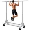 HOKEEPER Appendiabiti da Terra Resistente 238kg, Barra Estensibile con Ruote Bloccabili e Ripiano, Salvaspazio per Camera da Letto, Appartamento, Lavanderia, Argento