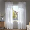 Deconovo Tende Voile per Interni Camera da Letto, Tende Trasparenti con Fettuccia Eleganti e Moderne Soggiorno Cameretta 2 Pannelli,140x138 CM, Bianco