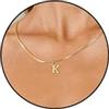 Esmoly Iniziale Collana Donna Argento Oro 14K Choker Donna con 26 Lettera A-Z Regalo Compleanno Donna 16+2 Inches (Oro K)