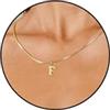 Esmoly Iniziale Collana Argento Oro 14K Choker Donna con 26 Lettere A-Z Regalo Compleanno Donna 16+2 Inches (Oro F)