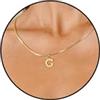 Esmoly Iniziale Collana Argento Oro 14K Choker Donna con 26 Lettere A-Z Regalo Compleanno 16+2 Inches (Oro G)