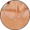 Esmoly Iniziale Collana Argento Oro 14K Choker con 26 Lettera A-Z Regalo Compleanno Donna 16+2 Inches (Argento I)