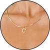 Esmoly Iniziale Collana Argento Oro 14K Choker Donna con 26 Lettere A-Z Regalo Compleanno 16+2 Inches (Oro C)
