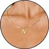 Esmoly Iniziale Collana Donna Argento Oro 14K Choker Donna con 26 Lettera A-Z Regalo Compleanno Donna 16+2 Inches (Oro N)
