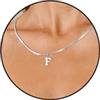 Esmoly Iniziale Collana Argento Oro 14K Choker con 26 Lettera A-Z Regalo Compleanno Donna 16+2 Inches (Argento F)