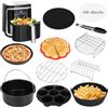 Aigostar Accessori Friggitrice ad aria,12 Friggitrice ad aria accessori con Griglia, Pizza Teglia, Silicone Contenitore Waffle, Senza BPA, per Aigostar COSORI Cecotec Ninja Philips 5,5L 6L 6,2L 6,5L