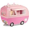Na! Na! Na! Surprise Na Na Na Surprise Camper Kitty-Cat - Camper Rosa con Orecchie e Coda di Gatto - 7 Aree di Giochi tra Cui Cucina Completa, Amaca e Accessori, macchinina per Bambole e Altro