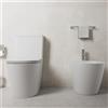 Parama Coppia di sanitari filomuro vaso monoblocco rimless e bidet bianco opaco | Vienna