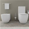 Parama Coppia di sanitari filomuro vaso monoblocco tornado e bidet bianco opaco | Riga