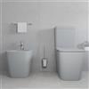 Parama Coppia di sanitari filomuro vaso monoblocco rimless e bidet grigio opaco | Londra