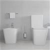 Parama Coppia di sanitari filomuro vaso monoblocco rimless e bidet bianco lucido | Londra