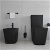 Parama Coppia di sanitari filomuro vaso monoblocco rimless e bidet nero opaco | Londra