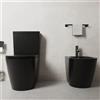 Parama Coppia di sanitari filomuro vaso monoblocco rimless e bidet nero opaco | Vienna