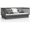 vidaXL Letto da giorno grigio 80x200 cm in legno di pino massiccio