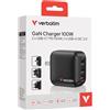 Verbatim Caricatore Verbatim Mini Gan 100W 2Xusb-C Pd/1X Usb-A Qc Nero 32230