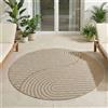 Carpetsale24 Tappeto da Esterno Impermeabile e Resistente ai Raggi UV Ideale Cucina Balcone Terrazza Giardino Soggiorno Dimensioni: 120 cm Rotondo