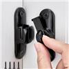 Litensh - Fermaglio per porta a 90/180 gradi, in lega di zinco, con chiusura a scatto ad angolo retto, per cancello, bagno, armadio, finestra (nero)