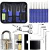 VELLUSTRA Set Grimaldelli da 17 Pezzi, Set di Grimaldelli Professionali con 2 Trasparente Serratura Lucchetto, Quattro chiavi e un manuale di istruzioni, Lockpicking Set per Fabbri Principianti
