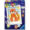 Ravensburger CreArt: Tigre Giocoso - Dipingere con i Numeri Bambini 7+ Anni, Kit Pittura con Pennello e Colori Inclusi, Cornice Inclusa, 13,20 x 9,50 cm, Idee Regalo