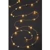 Hellum LED luci di rame Tauperlen, stelle dorate, 20 LED bianco caldo, lunghezza luce 190 cm, colore cavo argento e oro, per interni, a batteria (3AA), 521597