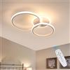 Comely Plafoniera LED Dimmerabile 42W 4700LM con Telecomando 3000K-6500K, Rotonda Bianca Lampada da Soffitto Moderna per Cucina Soggiorno Corridoio