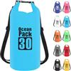 POPOYU 30L Borsa Impermeabile,Azzurro Waterproof Zaino Impermeabile Sacco Impermeabile con Tracolla Regolabile,2L/5L/10L/15L/20L/30L Dry Bag per Outdoor Sport Acquatici,Barca, Pesca, Rafting, Nuoto