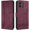 Bravoday Cover per Motorola Moto G14 / Moto G14, Flip Custodia in Pelle PU con Slot per Schede, Portafoglio Custodia per Motorola Moto G14 / Moto G14, Vino Rosso