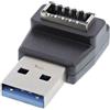 CY Adattatore Tipo-A USB 3.0 Maschio a Tipo E USB 3.1 Header pannello frontale Femmina Estensione scheda madre Adattatore dati Angolato di 90 gradi
