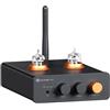Fosi Audio GR40 Preamplificatore a Valvole con DAC, Amplificatore Cuffie da 3,5 mm per Altoparlanti Attivi/Cuffie, Preamplificatore Convertitore Audio Digitale/Analogico con Bluetooth e USB/OPT/COAX