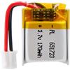 Sunkoo Batteria ai polimeri di litio 3,7 V 170 mAh 651723 ricaricabile con cavo connettore JST per altoparlanti e dispositivi wireless