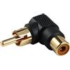 Cablepelado®, Adattatore audio stereo RCA angolare 90, colore nero