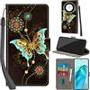 Haninsuze Cover per Honor Magic 5 Lite 5G Custodia Cover Pelle Libro Portafoglio con Porta Carte Magnetica Protezione Antiurto Cuoio Flip Case Custodia Cover per Honor Magic5 Lite, farfalla verde