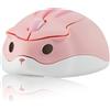 Tynerza Carino animale a forma di criceto senza fili, mouse portatile da viaggio, 1200 DPI novità ottica cordless mouse tranquillo per computer portatile PC regalo (rosa)