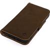 Porter Riley - Custodia in pelle compatibile con iPhone 14 Pro. Custodia a/portafoglio/a libro in vera pelle nabuk premium con scomparti per carte e supporto orizzontale (Marrone, Marrone chiaro)