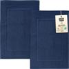 Utopia Towels - 2 Tappeti da Bagno in Cotone, (53 x 86 cm), 100% cotone Ring-Spun - altamente assorbente e lavabile in lavatrice, tappetini da Bagno per doccia (Blu Navy)