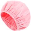 Abeillo Cuffia da doccia foderata in spugna, da donna, a quadri, rosa, foderata in spugna, impermeabile, per capelli lunghi