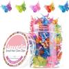 JASVERLIN 50 mini fermagli per capelli a farfalla, Y2k, piccole clip per capelli sottili e sottili, graziosi accessori per lo styling dei capelli per bambine anni '90, colore arcobaleno sfumato (5