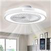 SXLXQM 50cm Ventilatore da Soffitto Silenzioso con luce LED,Lampadari con Ventola da Soffitto 3 Colori Dimmerabile con telecomando e APP,6 Velocità,Timer,per Soggiorno,Camera da letto,Sala da pranzo,Bianco