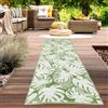 Carpetia Tappeto impermeabile riciclabile per esterni in verde panna dimensioni - 90 x 300 cm