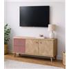 Schildmeyer Visby Lowboard 160938 - Tavola in rovere chiaro, decorazione a spina di pesce, 109 x 33 x 54,1 cm