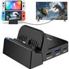 VIXLW VIXLM - Docking station TV per Nintendo Switch/OLED, docking station portatile con adattatore HDMI 4K, porta dati di tipo C, porta USB 3.0, ricambio per dock ufficiale Nintendo Switch