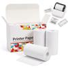 Piaeny Carta termica bianca non adesiva per mini stampanti T02/M02X/M02L/M02S, 3 rotoli da 53 mm × 6,5 m, durata 10 anni, compatibile con Phomem