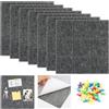 AILUYA 7 Pezzi Bacheca in Sughero e Feltro, 30x30cm, Lavagne Autoadesive Con 50 Puntine, Da Parete per Ufficio, Scuola e Decorazione Della Casa (Nero Chiaro)