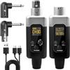 Leikurvo Ricevitore microfono senza fili, 2,4 G 1 a 1 trasmettitore/ricevitore UHF, corrente phantom 48 V, compatibile con microfoni dinamici e a condensatore, 50 m, per sistemi PA, canto ed eventi