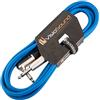 VisioSound Cavo Chitarra 6.35mm 1/4 Jack Mono a Jack ad Angolo/Cavo Strumento / 6 Colori 3m Blu